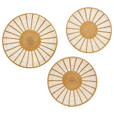 Maple and Jade 24" x 24" Wall Decor in Natural Tawny Brown (Set of 3), , large