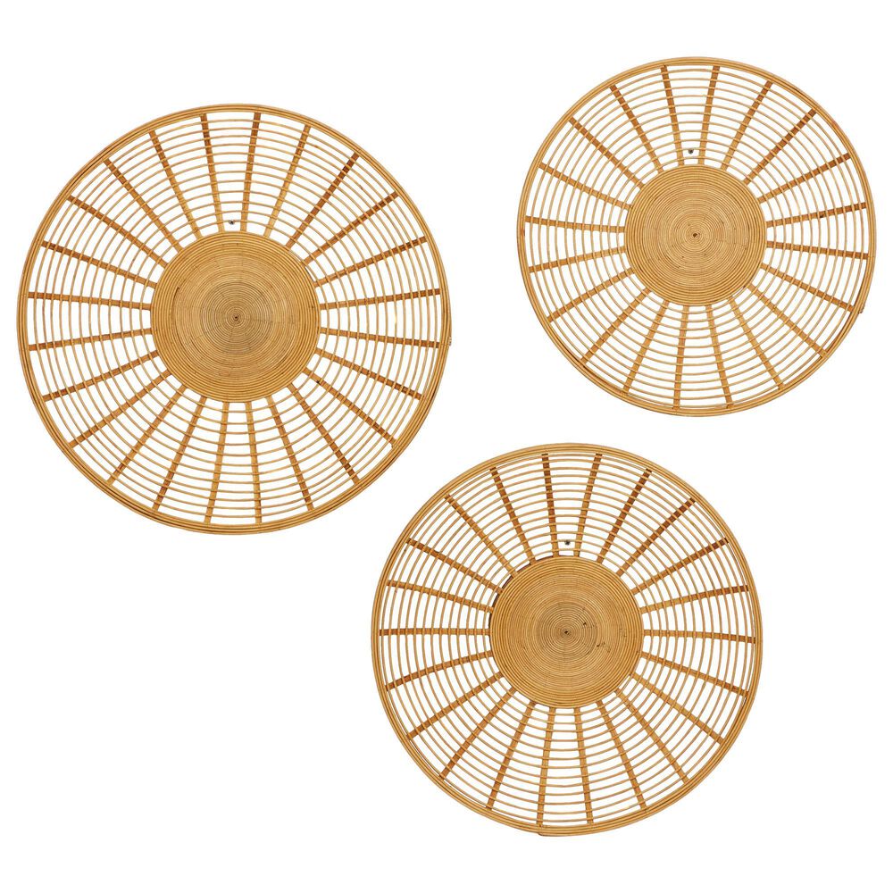 Maple and Jade 24" x 24" Wall Decor in Natural Tawny Brown (Set of 3), , large