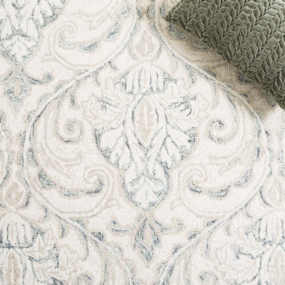 Safavieh Micro-Loop Damask 5&#39; x 8&#39; Ivory and Grey Area Rug, , large
