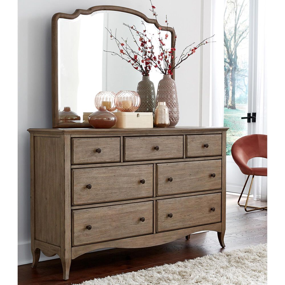 Riva Ridge Provence 7-Drawer Dresser and Mirror in Patine, , large