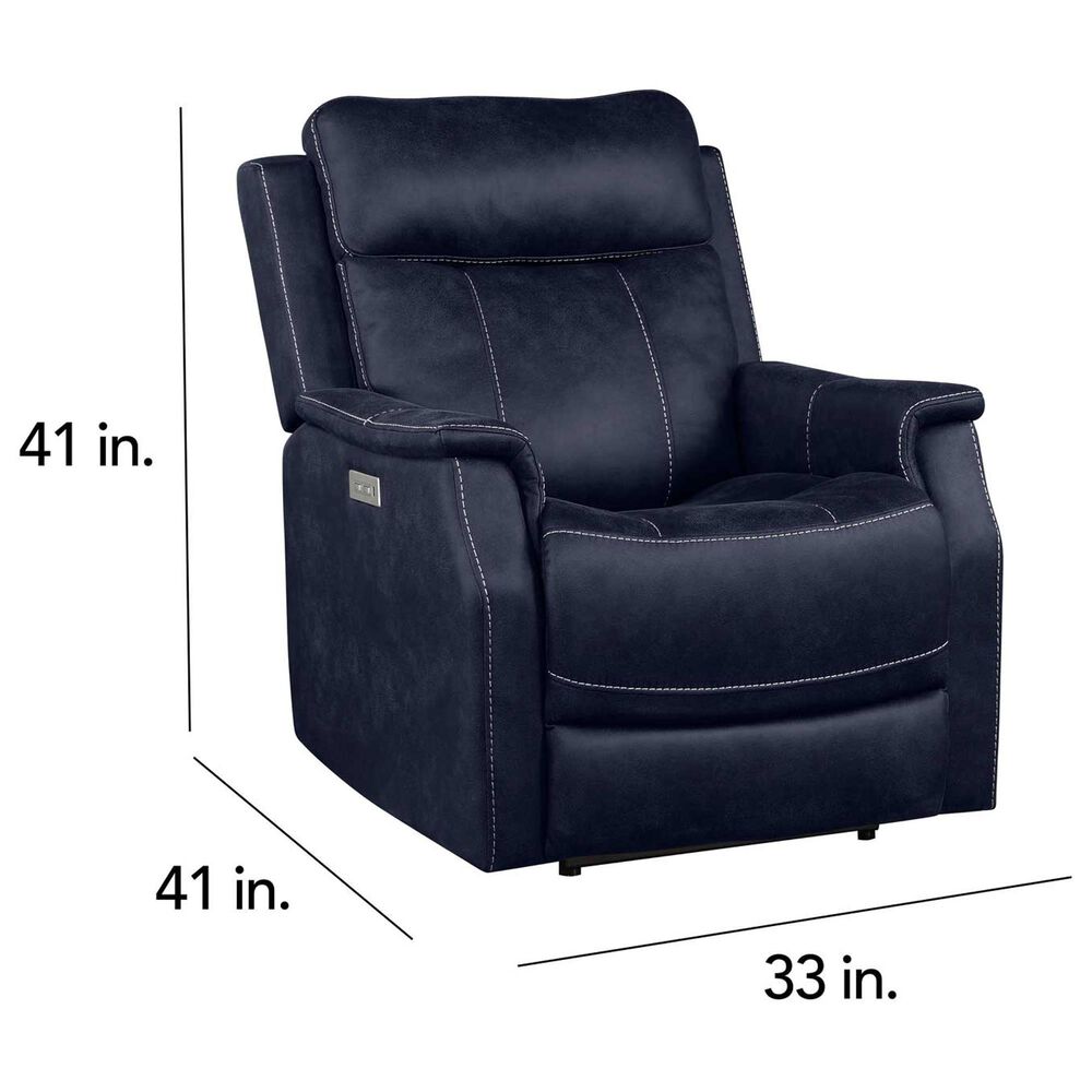 Steve Silver Valencia Dual-Power Recliner in Ocean Blue, , large