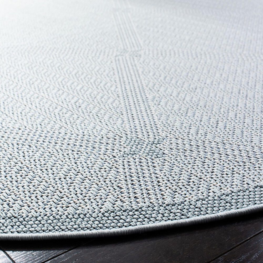 Safavieh Bermuda BMU811M 6&#39;7&quot; Round Light Blue and Ivory Indoor/Outdoor Area Performance Rug, , large