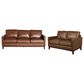Italiano Furniture Weston Stationary Leather Sofa and Loveseat Set in Highland Brown, , large