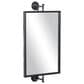 Maple and Jade 28" x 14" Metal Handmade Dimensional Wall Mirror in Matte Black, , large