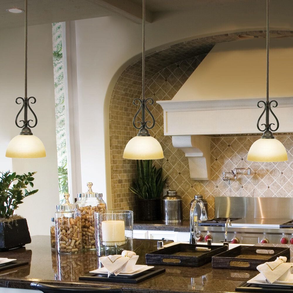 Golden Lighting Riverton 1-Light Mini Pendant in Peppercorn, , large