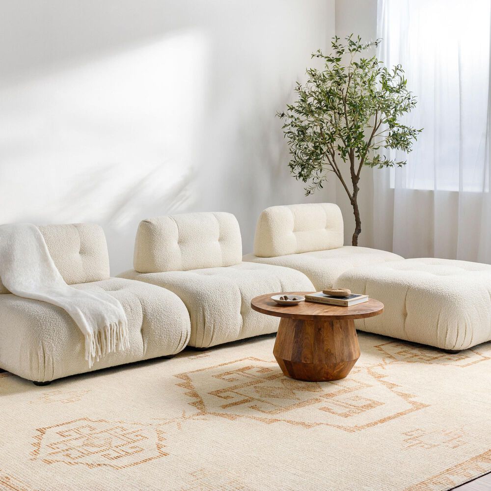 Surya Solana 6&#39;7&quot; x 9&#39; Ivory and Burnt Orange Area Rug, , large