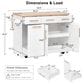 HOMLUX 59" Kitchen Island with 2 Pull Out Cabinet Organizers in White, , large