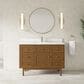 James Martin Laurent 48" Single Bathroom Vanity in Honey Oak with Single Hole 3 cm White Zeus Silestone Top and Rectangular Sink, , large