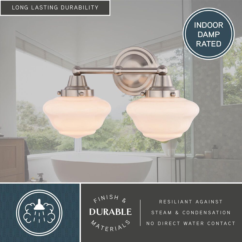 Vaxcel Eastgate 2-Light Bathroom Vanity in Satin Nickel, , large