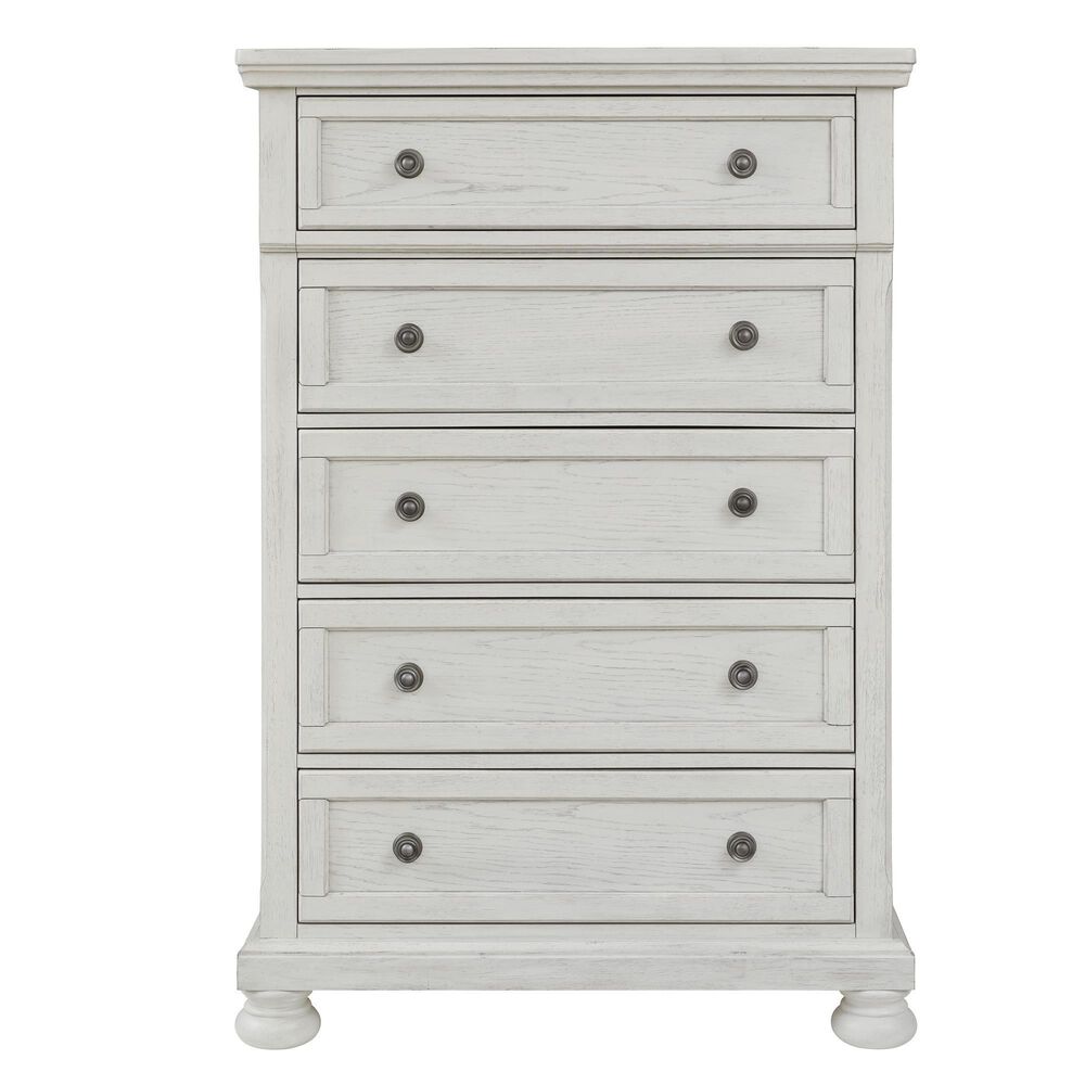 Signature Design by Ashley Robbinsdale 5 Drawer Double Knob Chest in Antique White, , large