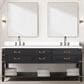 Lexora Home Norwalk 80" Double Bathroom Vanity in Black Oak with White Quartz Top and Rectangular Sinks, , large