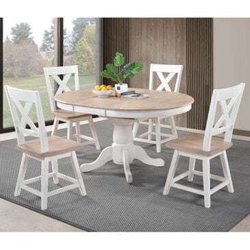 Urban Styles Highland 5-Piece Dining Set in White Wash and Natural, , large
