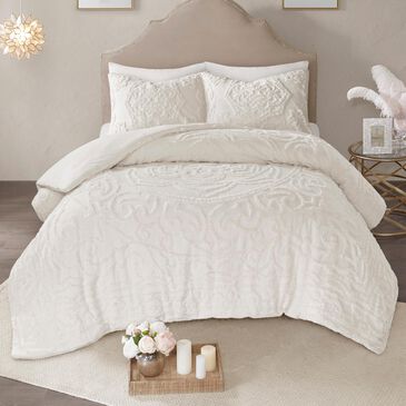 Hampton Park Laetitia 3-Piece Full/Queen Duvet Set in Ivory, , large