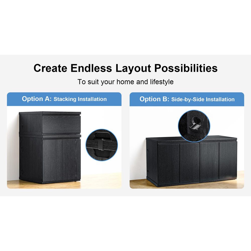ErgoAV Modular Shelf Cabinet in Black, , large