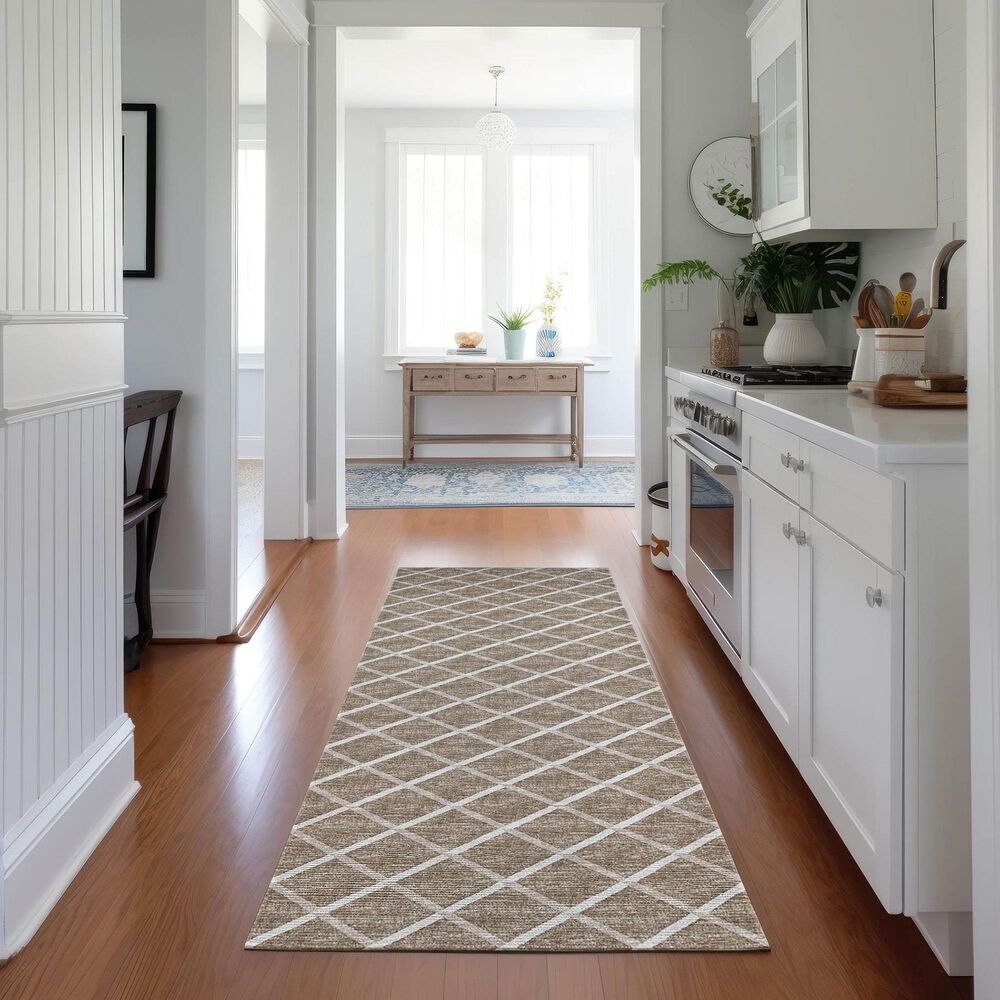 Dalyn Rug Company York 2&#39;3&quot; x 7&#39;6&quot; Taupe Indoor/Outdoor Runner, , large