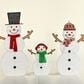 HOMLUX 3-Piece Snowman Set with LED Lights in White, , large