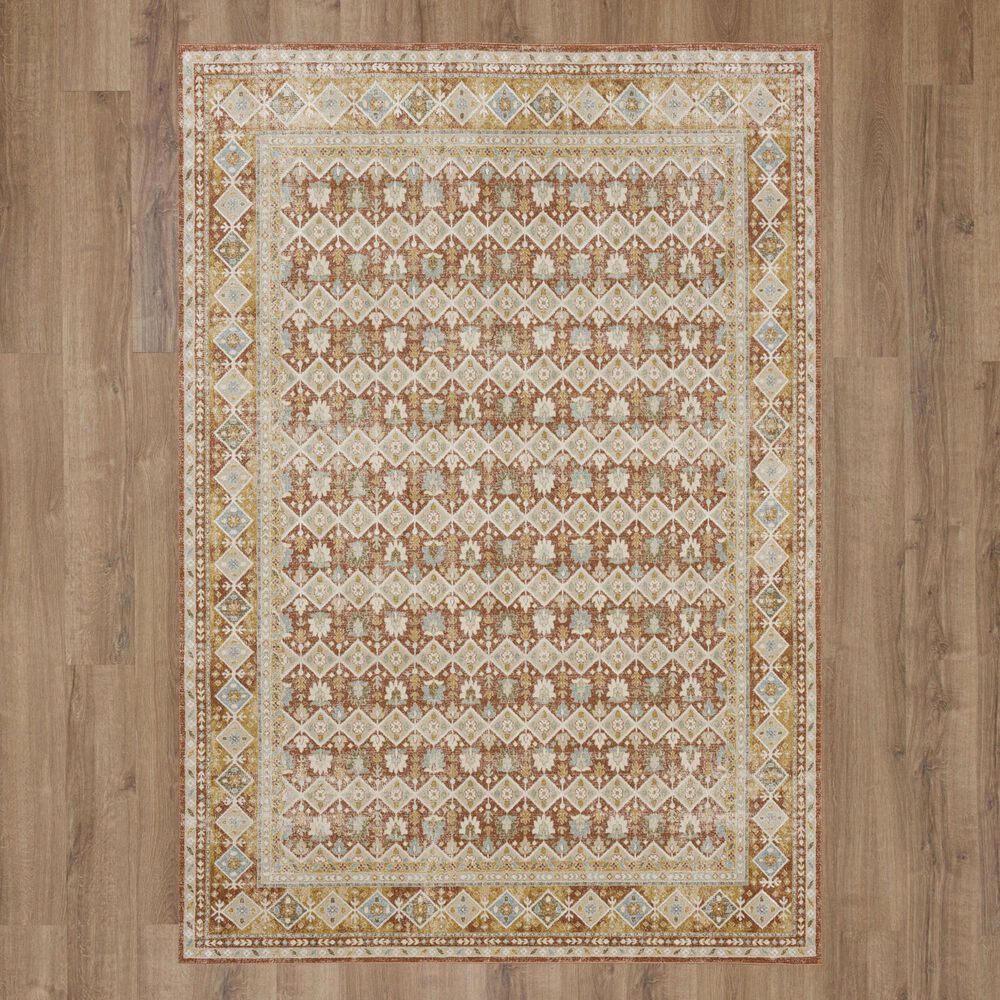 Karastan Windemere R1260 6'6" x 9'10" Terracotta Area Rug, , large