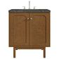 James Martin Laurent 30" Single Bathroom Vanity in Honey Oak with 3 cm Parisien Bleu Silestone Top and Rectangular Sink, , large