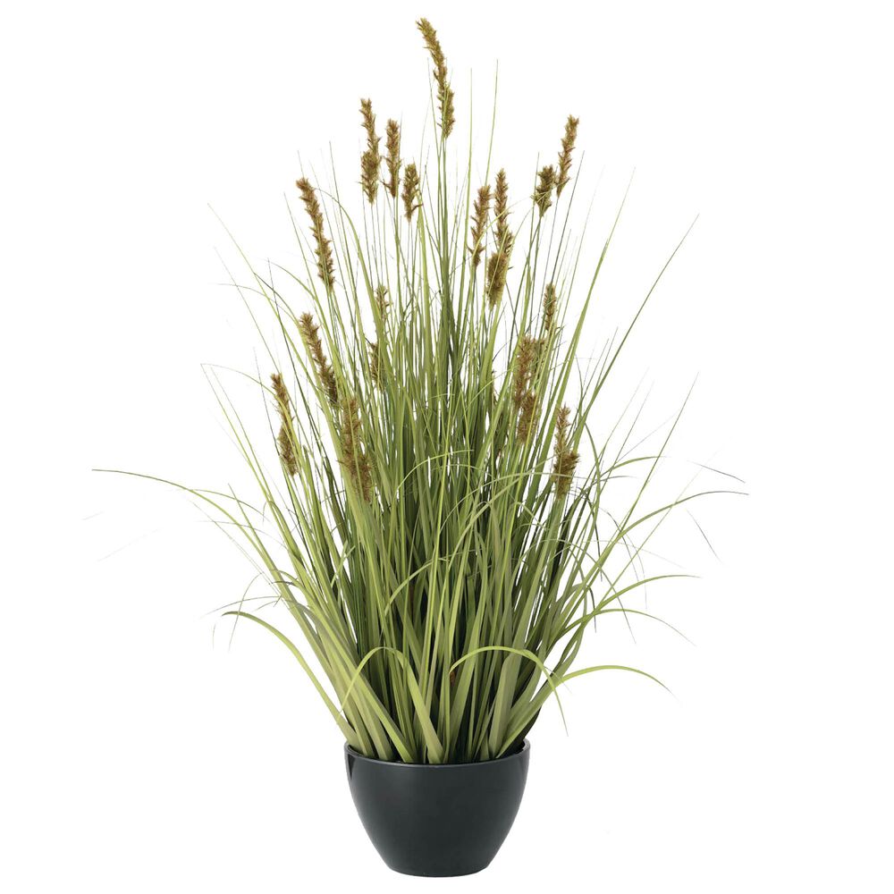 Sullivan Potted Flocked Grass in Green, , large