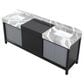 Lexora Home Zilara 84" Double Bathroom Vanity in Black and Grey with 11 cm Castle Grey Marble Top and Rectangular Sinks, , large