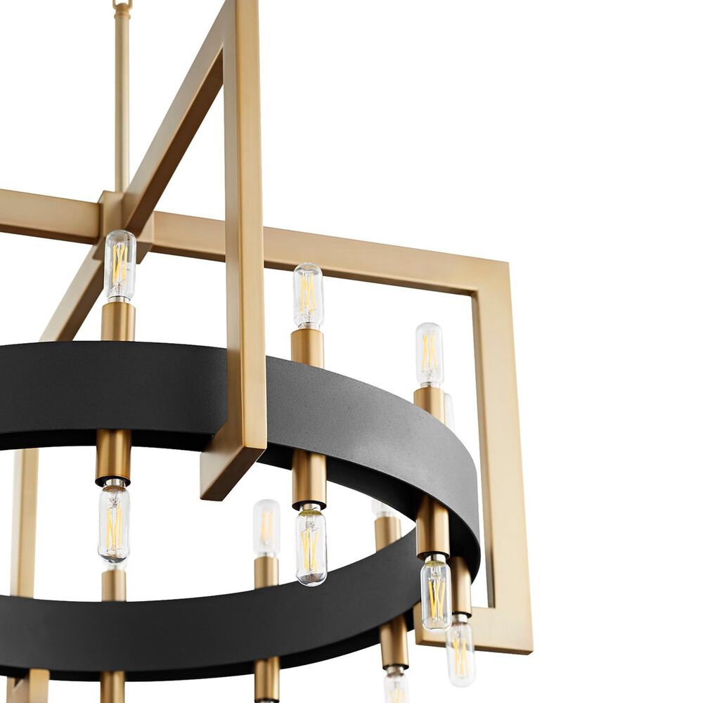 Cyan Archibald 24-Light Chandelier in Noir and Aged Brass, , large