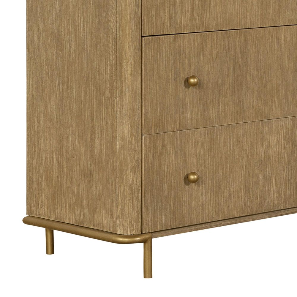 Pacific Landing Arini 5-Drawer Chest in Sand Wash and Aged Brass, , large