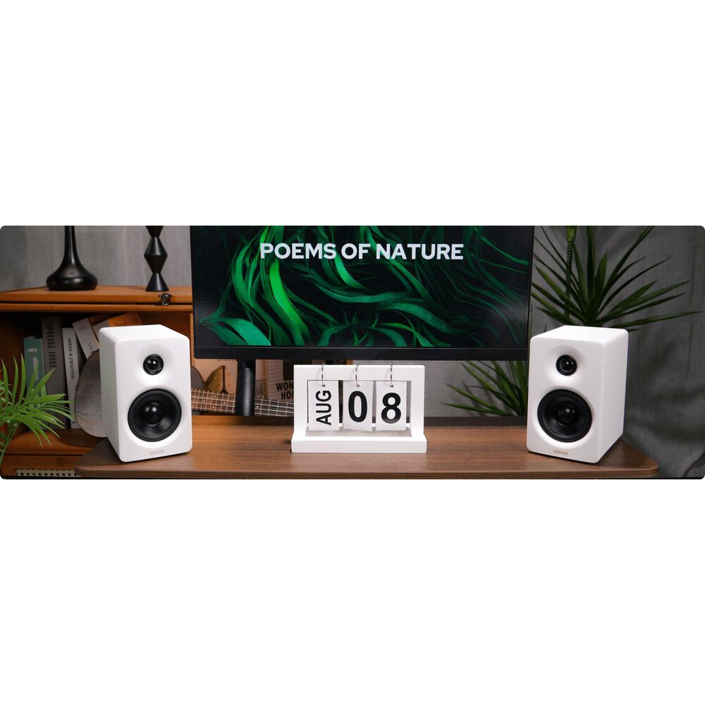 Edifier M60 2.0 Compact Desktop Bluetooth Speakers Pair in White, , large