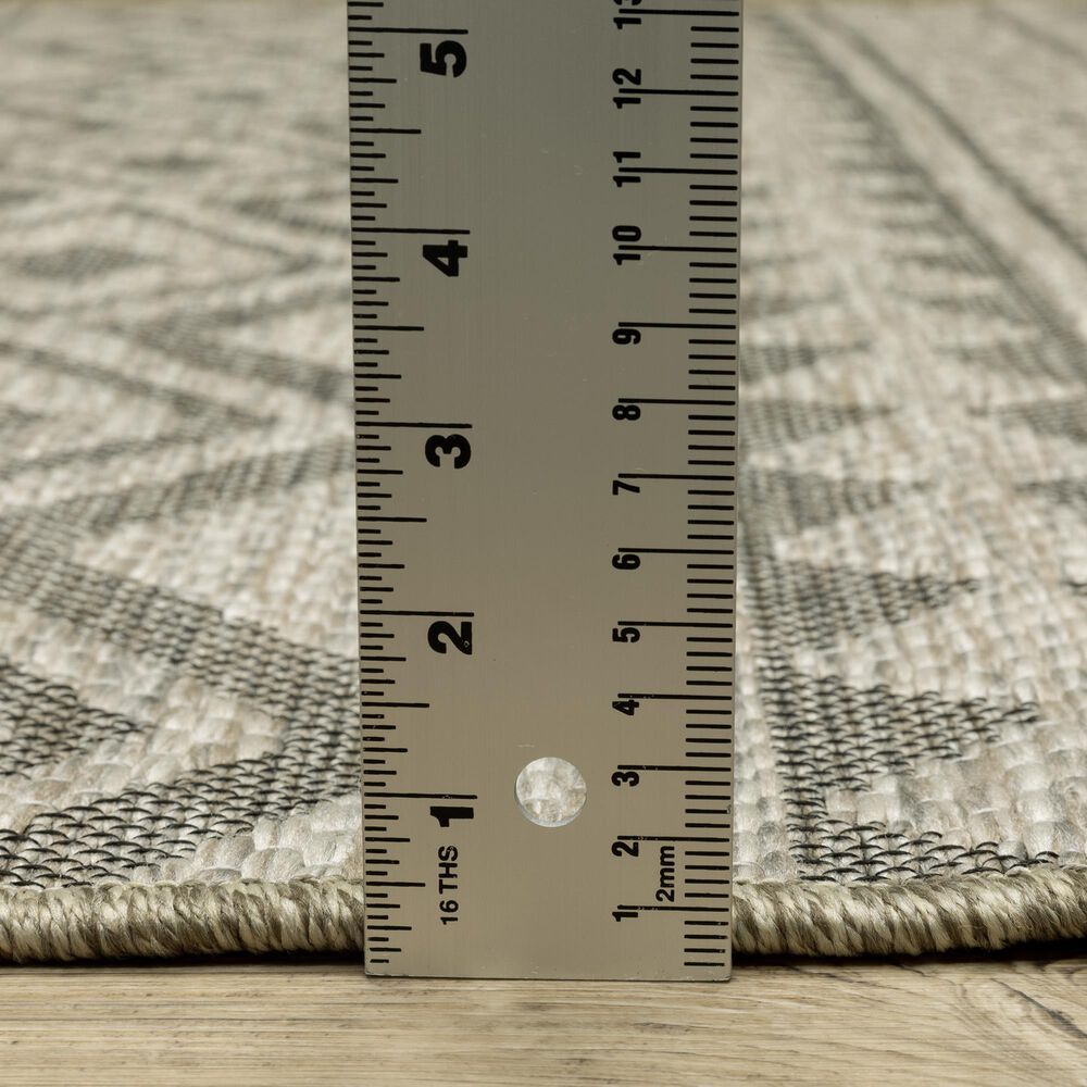 Oriental Weavers Tortuga TR03A 1&#39;10&quot; x 7&#39;6&quot; Beige and Black Runner, , large