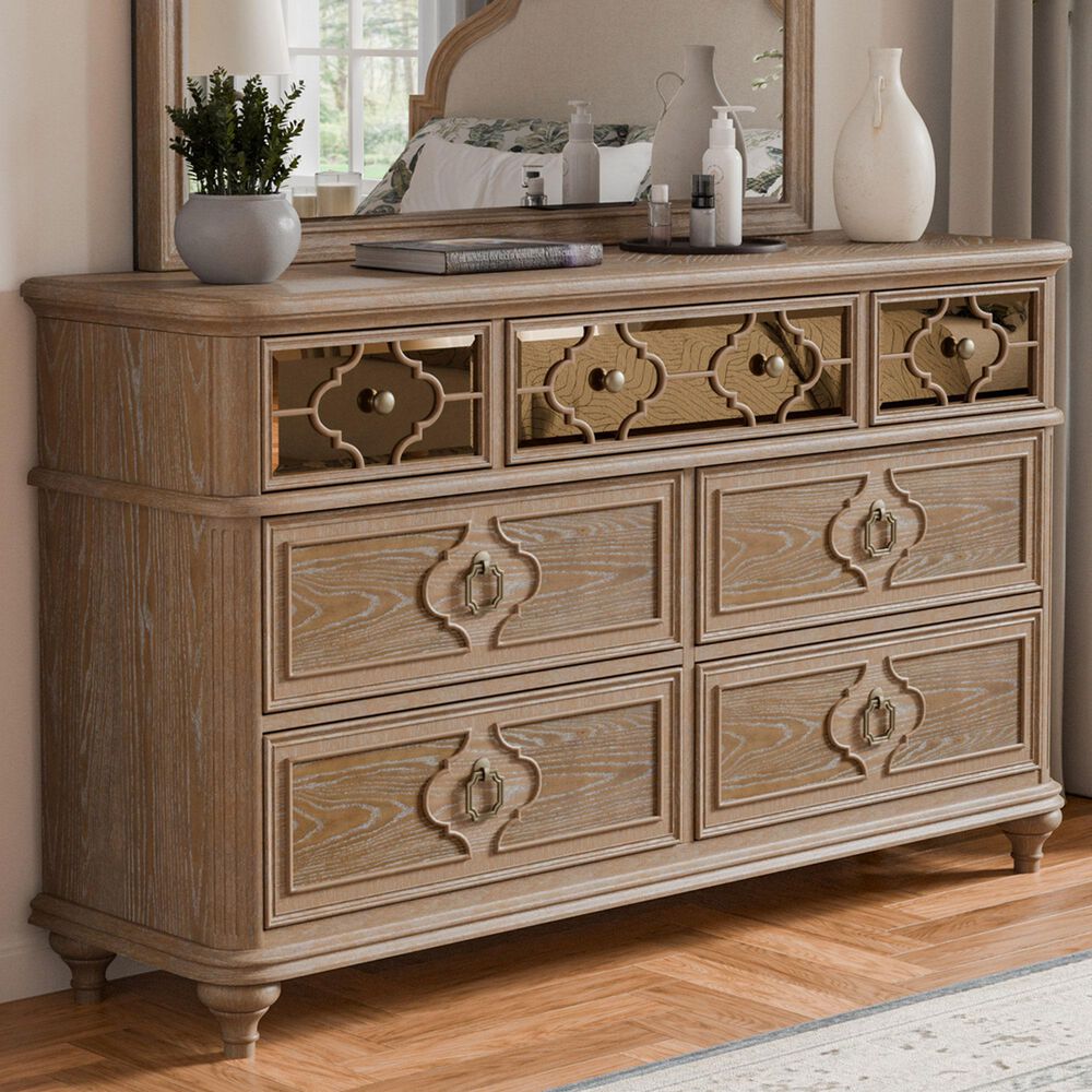 Furniture of America Lyris 7-Drawer Dresser in Rustic Oak, , large