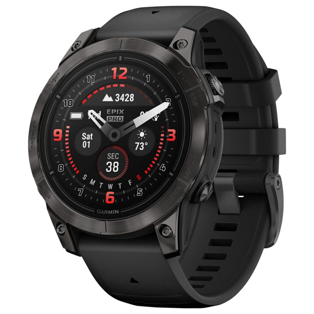 Garmin Epix Pro (Gen 2) - Sapphire Edition Smartwatch 47mm Carbon Gray DLC Titanium Case with Black Band, , large
