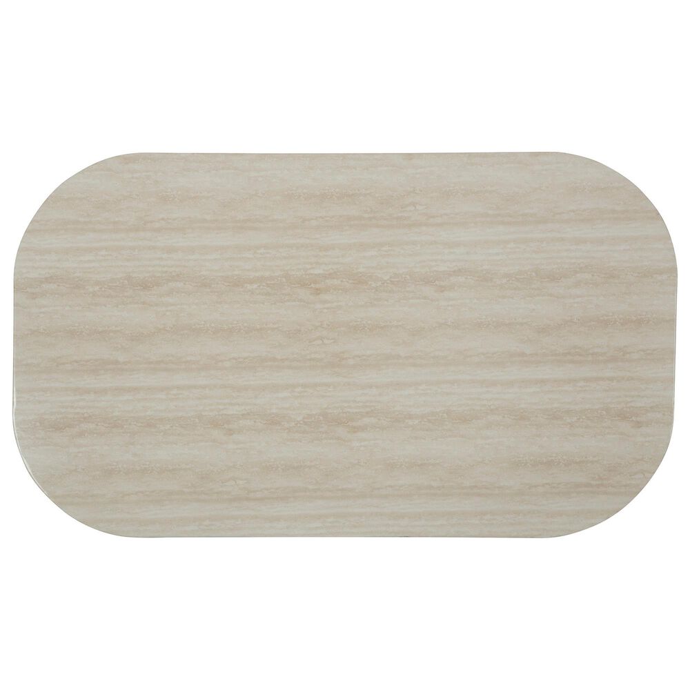 Ashley Kimora Patio Cocktail Table in Beige and Dark Brown, , large