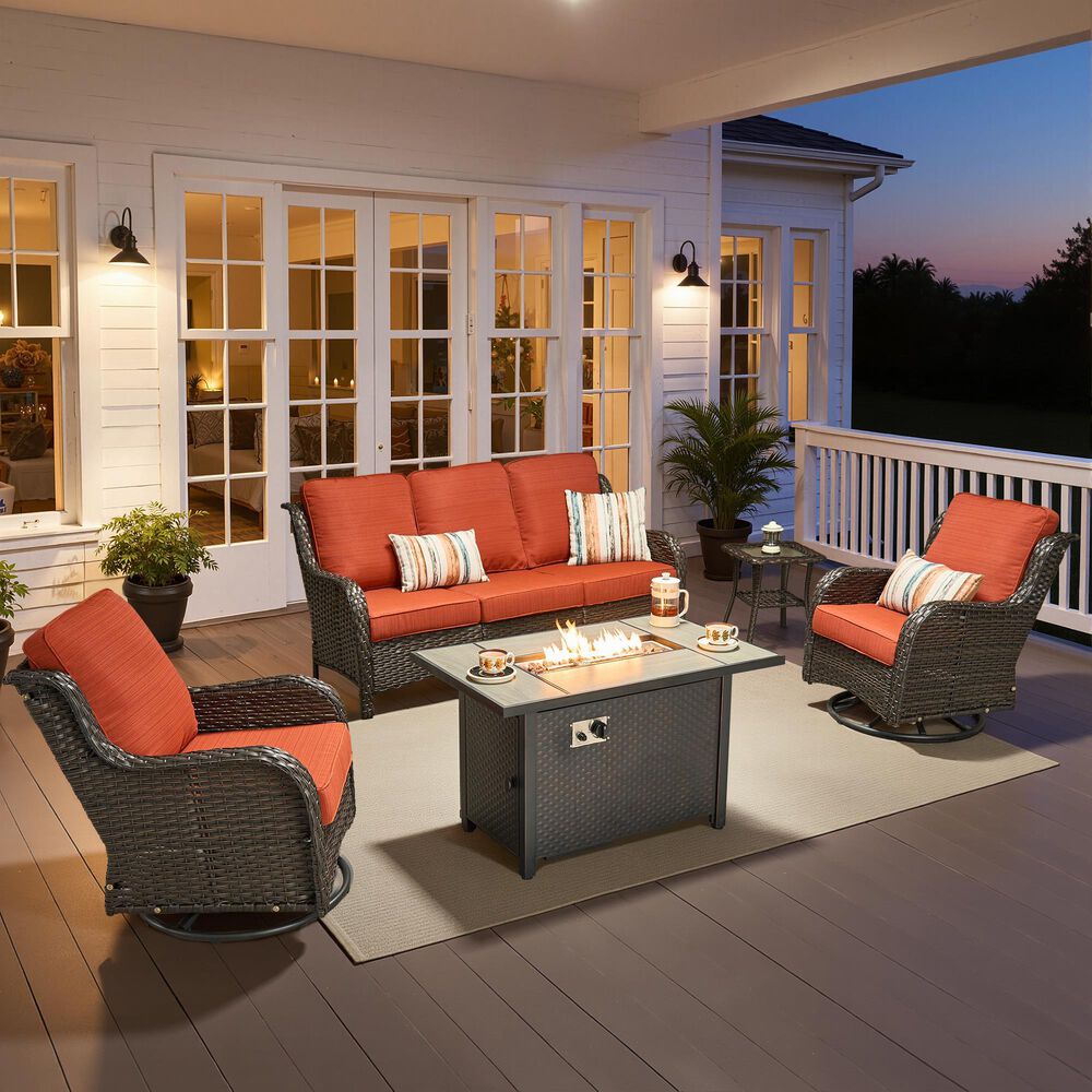 HOMLUX 5-Piece Patio Set in Orange, , large