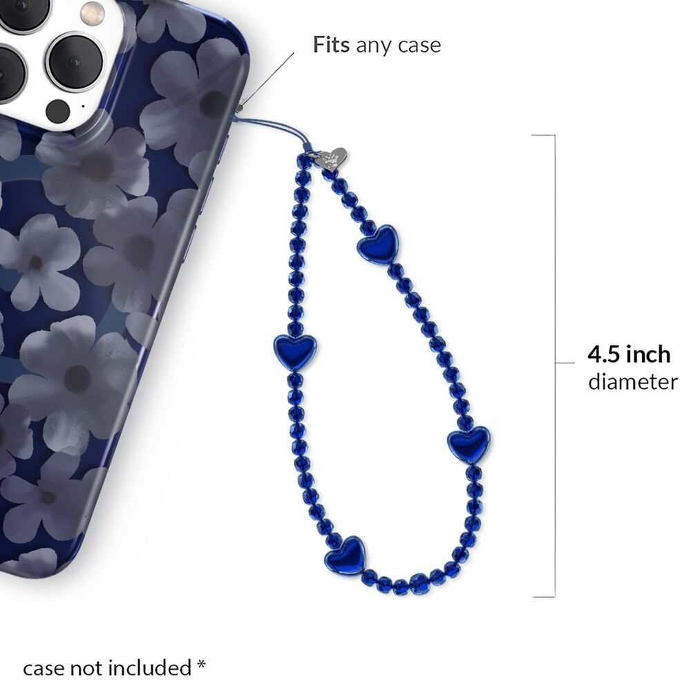 Velvet Caviar Phone Charm in Clear Blue Heart, , large