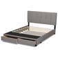Baxton Studio Netti Queen Storage Bed with Light Grey Upholstered in Black, , large