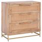 Linon Home Decor Janie 3-Drawer Cabinet in Natural and Gold, , large