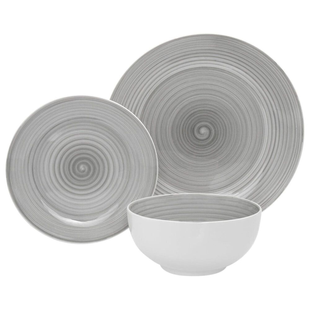 Godinger Silver Spiral 12-Piece Dinnerware Set in Grey, , large