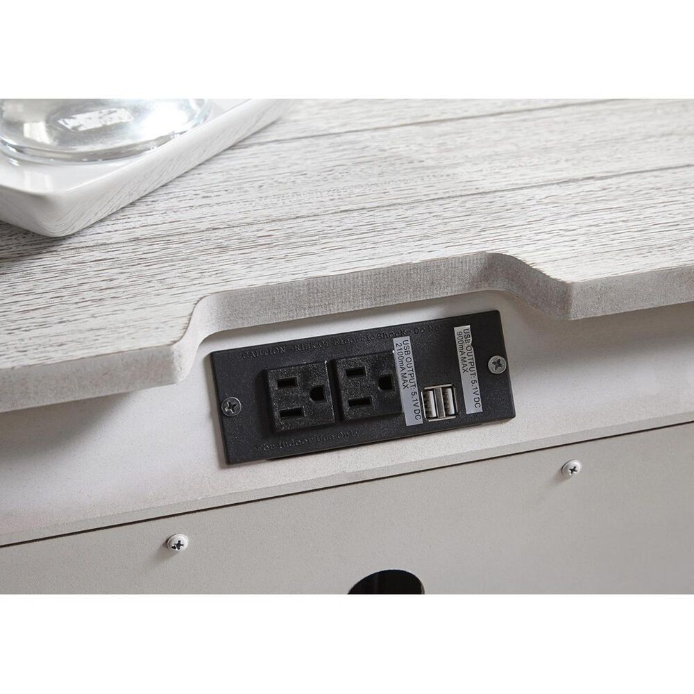 Signature Design by Ashley Brashland 3 Drawer Nightstand in White with USB Ports, , large