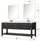 Lexora Home Norwalk 80" Double Bathroom Vanity in Black Oak with White Cultured Marble Top and Rectangle Sink, , large