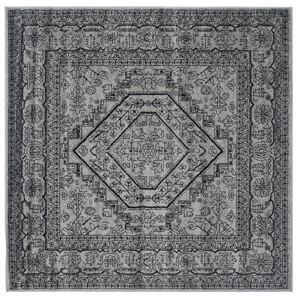 Safavieh Adirondack ADR108A-4SQ 4" x 4"  Silver/Black Square Rug, , large