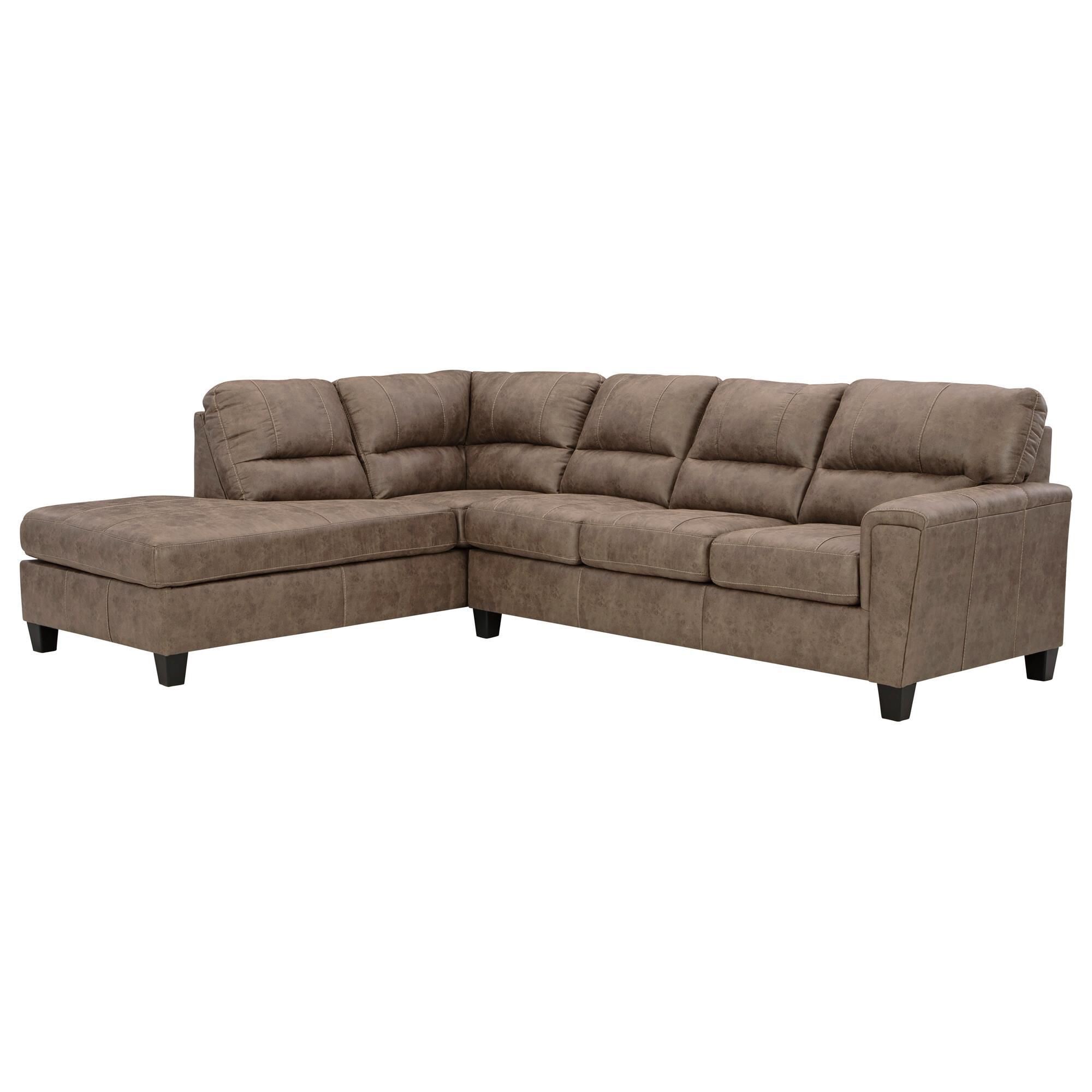 Ashley Navi 2 Piece Right Facing Stationary Sleeper Sectional in Fossil
