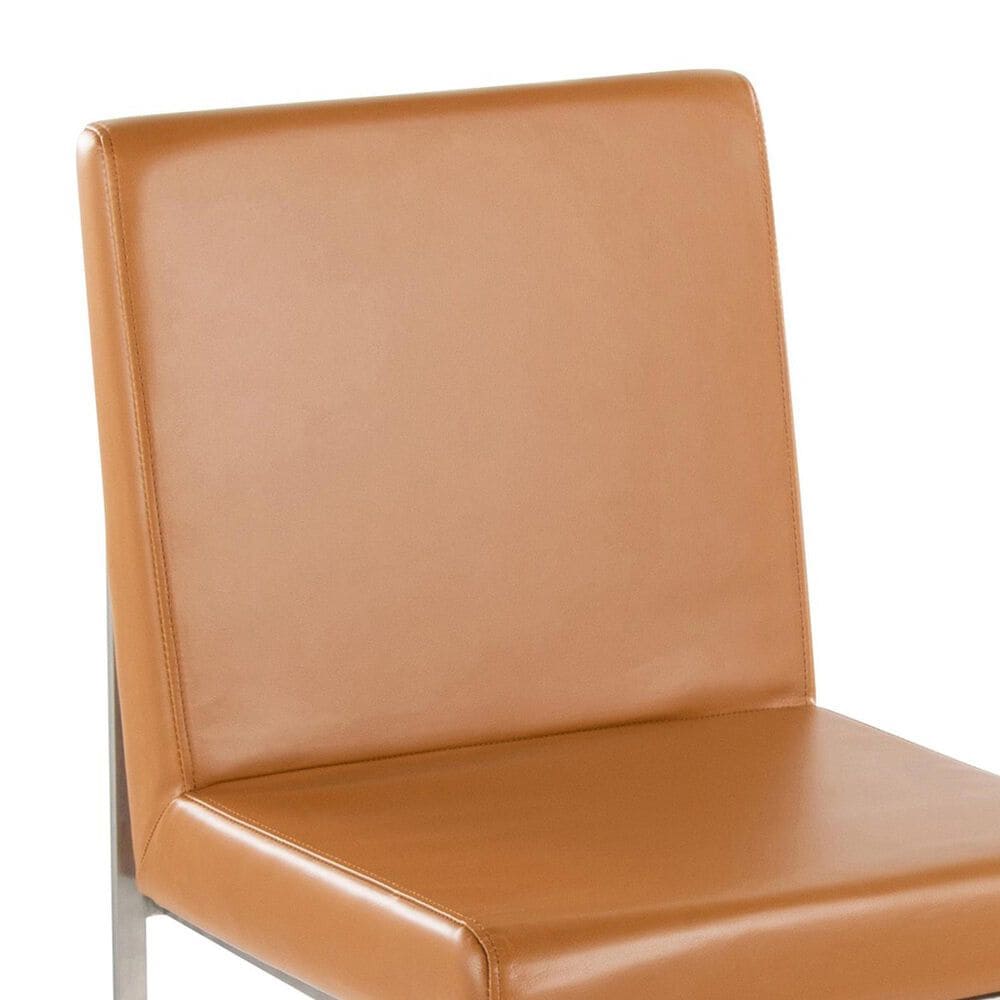 LumiSource Fuji Side Chair with Camel Cushion in Brushed Stainless Steel (Set of 2), , large