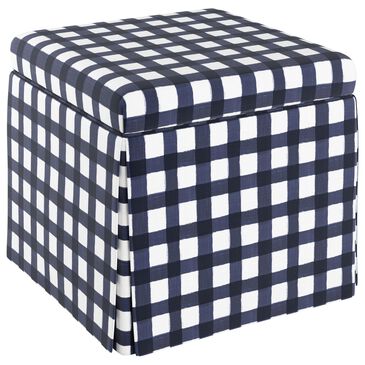 Skyline Furniture Storage Ottoman in Buffalo Gingham Blue, , large