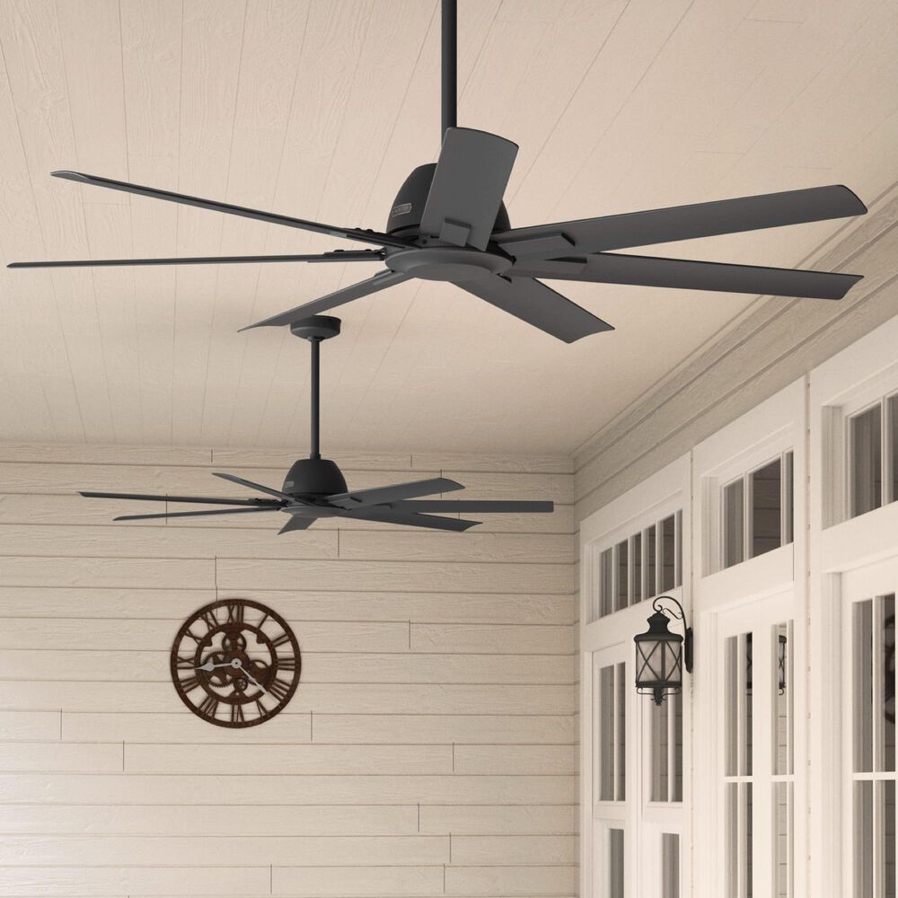 Hunter Downtown 60&quot; Outdoor Ceiling Fan in Matte Black, , large