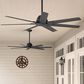 Hunter Downtown 60" Outdoor Ceiling Fan in Matte Black, , large