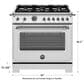 Bertazzoni Heritage 5.9 Cu. Ft. Freestanding Gas Range in Stainless Steel, , large