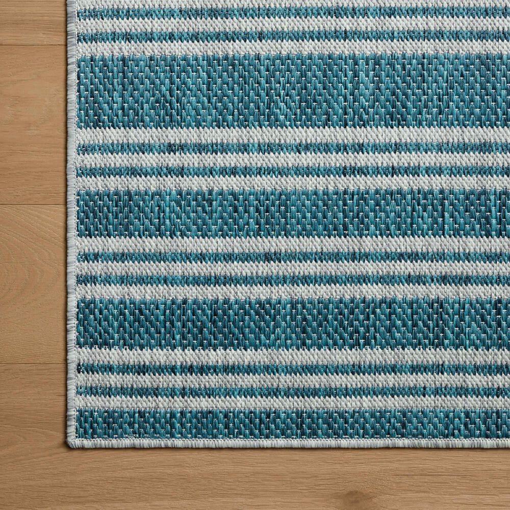Loloi Easton Teal and Fog 2&#39;3&quot; x 3&#39;9&quot; Indoor/Outdoor Area Rug, , large