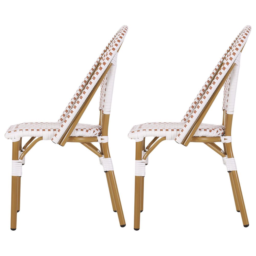 Hearth and Haven Outdoor French Bistro Chair in Rusted Red, White and Brown &#40;Set of 2&#41;, , large