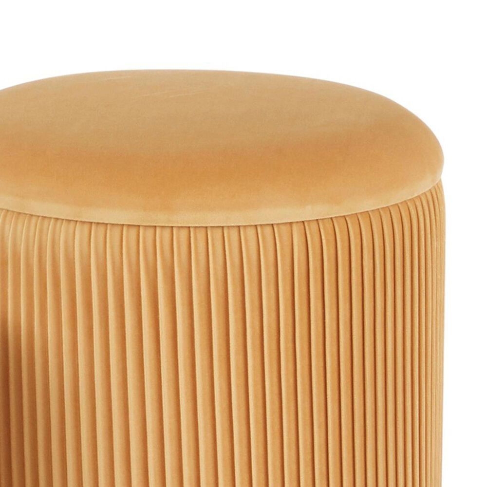 Lumisource Marla 2-Piece Nesting Pleated Ottoman Set in Orange, , large