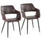 LumiSource Margarite Contemporary Dining/accent Chair in Black Metal and Espresso Faux Leather by LumiSource - Set of 2, , large