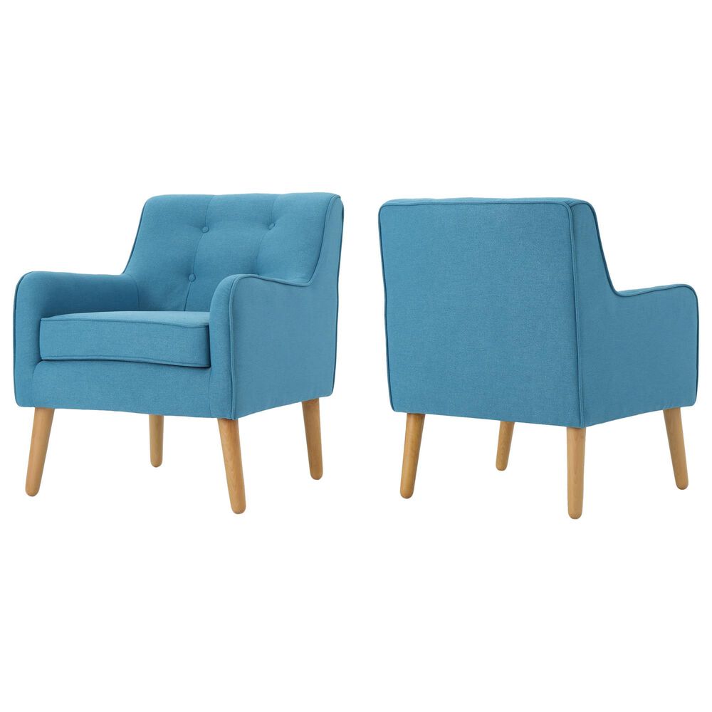 Noble House Felicity Arm Chair in Teal (Set of 2), , large